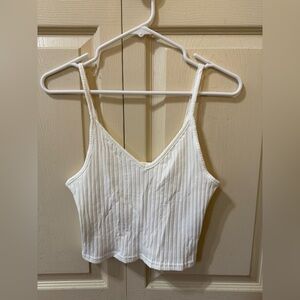 White H&M Divided tank crop top size small